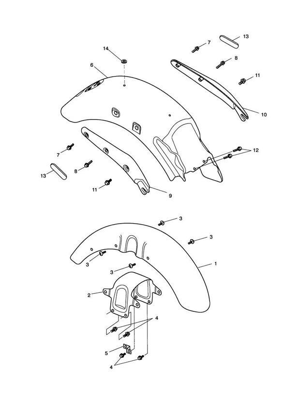 Diagram Mudguards for your Triumph