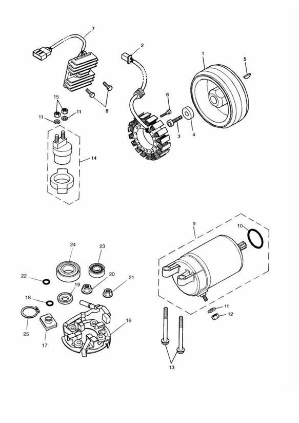 Diagram Starter & Alternator for your 1995 Triumph Thunderbird  Standard 