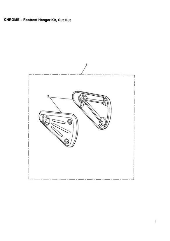 Full size assembly image of Footrest Hanger Kit, Cut Out (1/1)