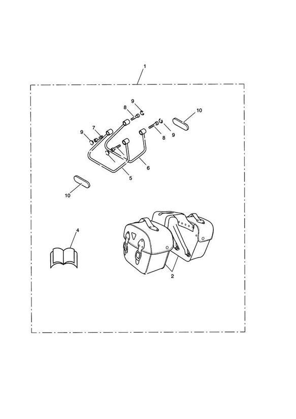 Diagram Pannier Kit, Leather, Type B for your 2009 Triumph Speed Triple   
