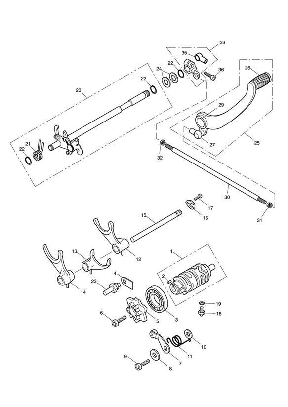 Diagram Gear Selectors & Pedal > 468390 for your 2012 Triumph Scrambler  EFI 