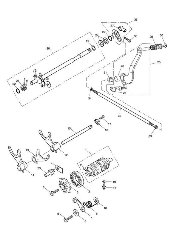 Diagram Gear Selectors & Pedal 468391 > for your 2012 Triumph Scrambler  EFI 