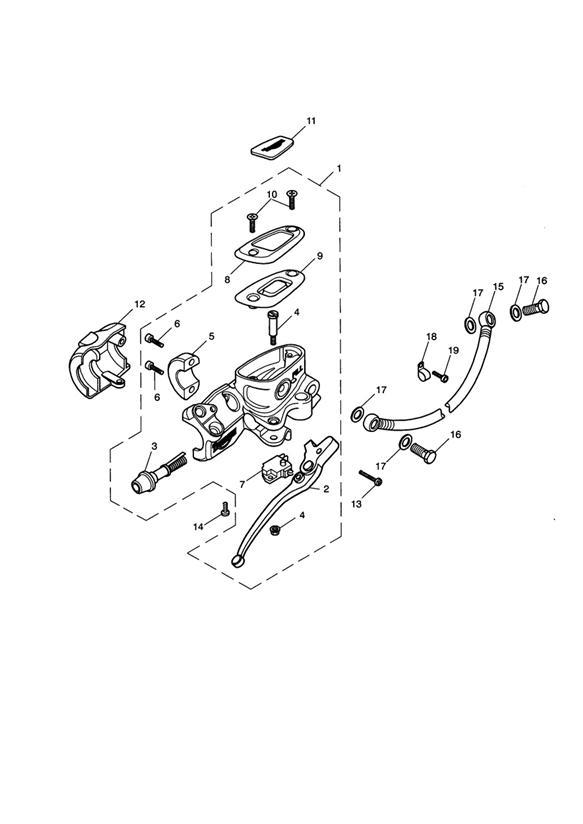 Diagram Front Brake Master Cylinder & Hoses for your 2015 Triumph Scrambler  EFI 