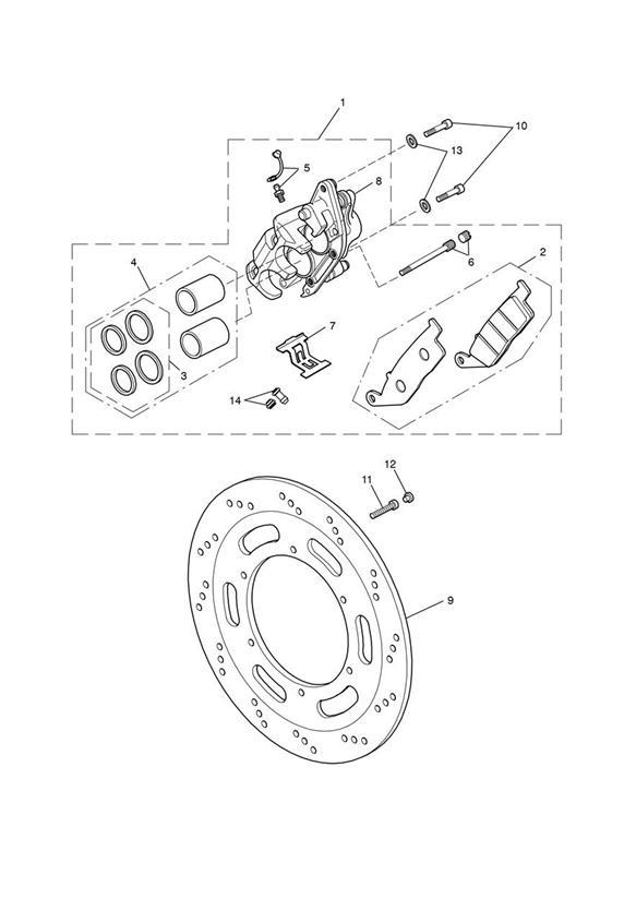 Diagram Front Brake Caliper & Discs for your Triumph
