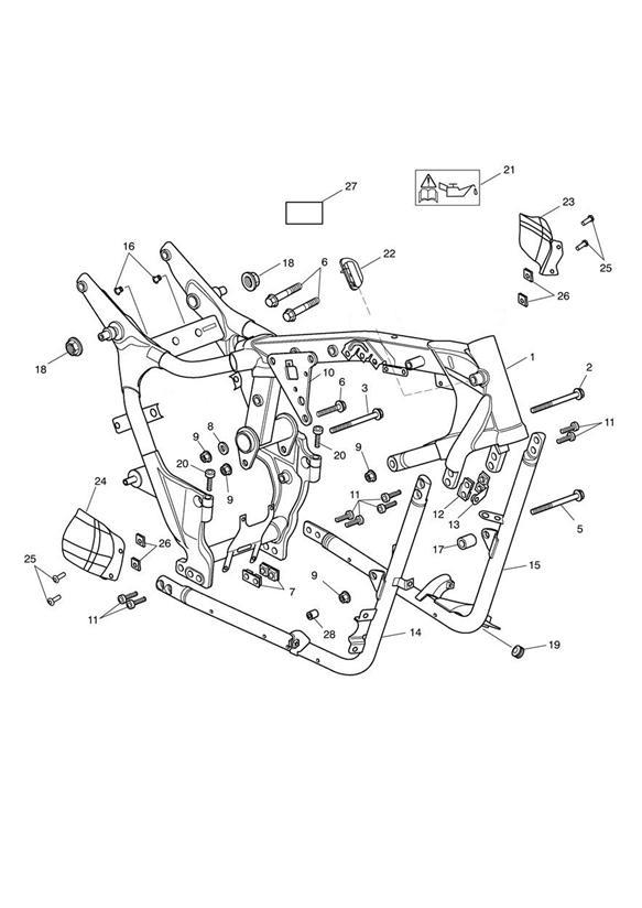 Diagram Main Frame & Fittings for your 2020 Triumph Bonneville  T120 BLACK 