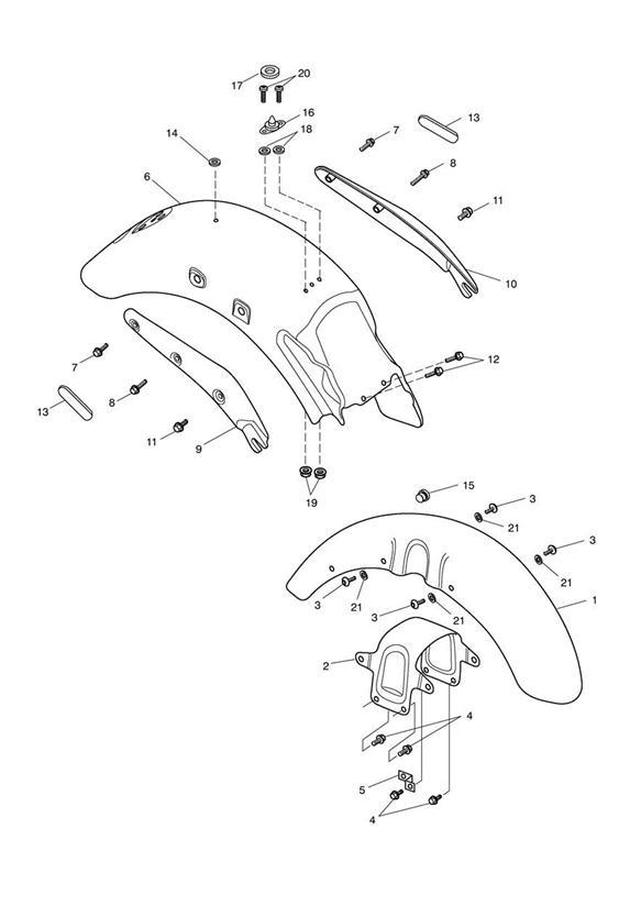 Diagram Mudguards for your 2020 Triumph Bonneville Bobber   