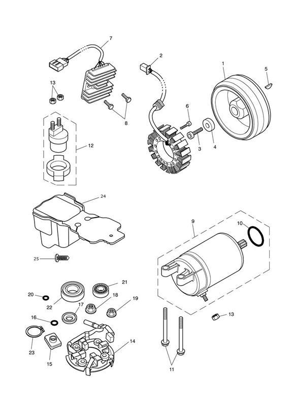 Diagram Starter & Alternator for your 1995 Triumph Thunderbird  Standard 