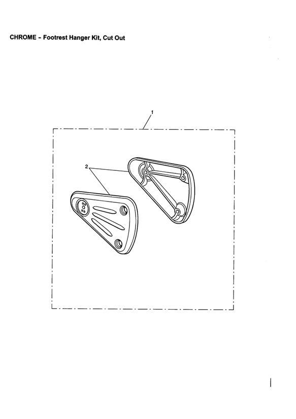Diagram Footrest Hanger Kit, Cut Out for your 2013 Triumph America EFI  