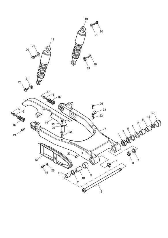 Diagram Rear Suspension for your Triumph