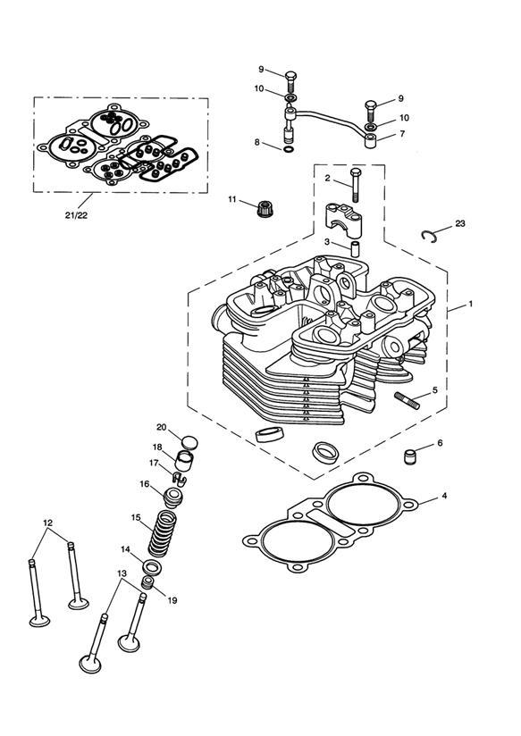 Diagram Cylinder Head & Valves - Bonneville for your Triumph