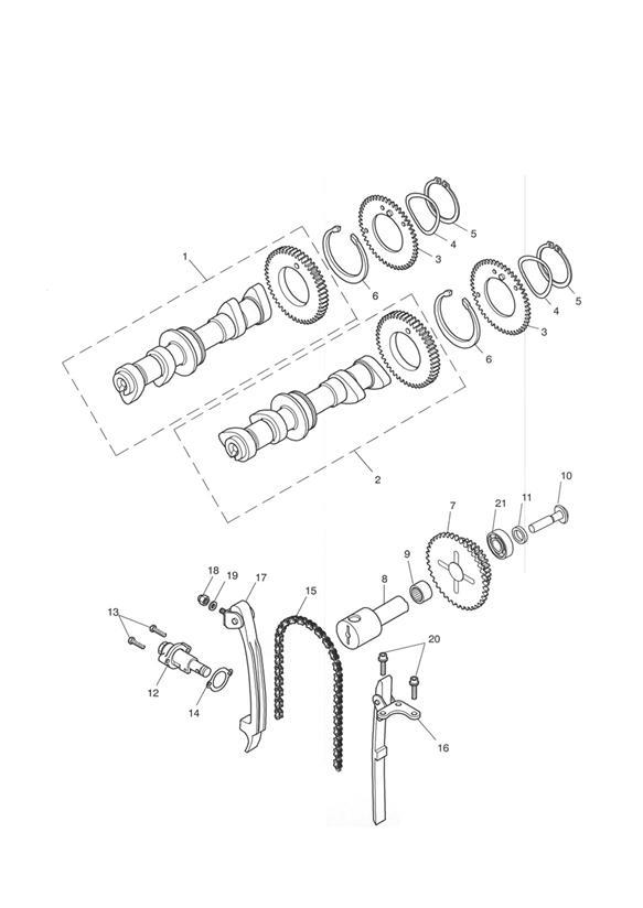 Full size assembly image of Camshaft and Drive ENG NO 186917 +  - Bonneville T100 (1/1)