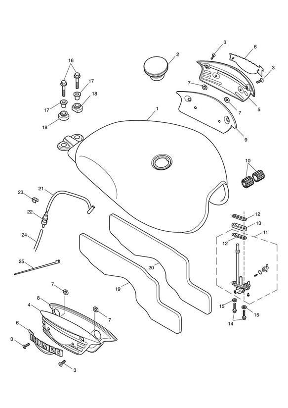 Diagram Fuel Tank & Fittings-Bonneville >317246 for your Triumph