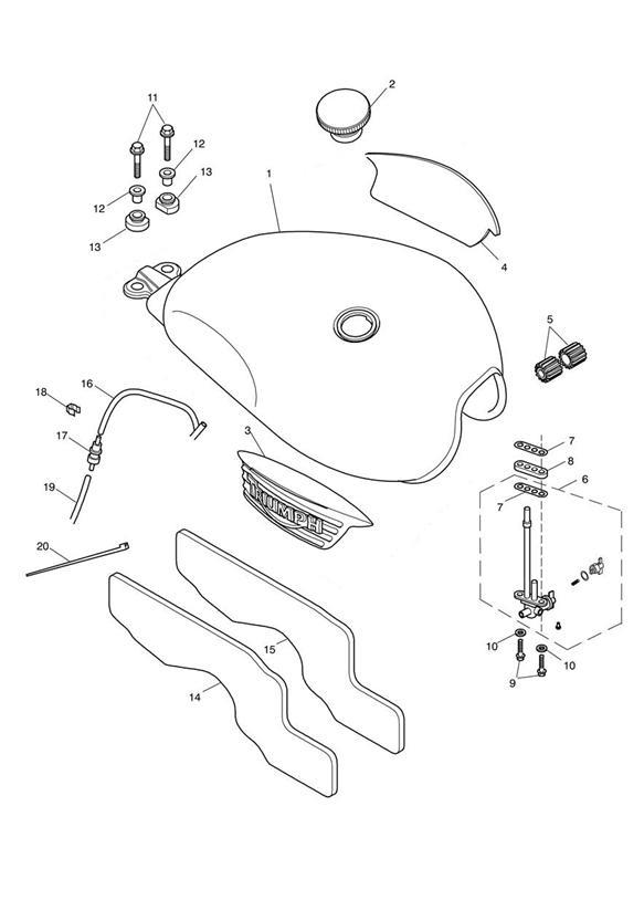 Diagram Fuel Tank & Fittings-Bonneville 317247> for your 2015 Triumph Tiger   