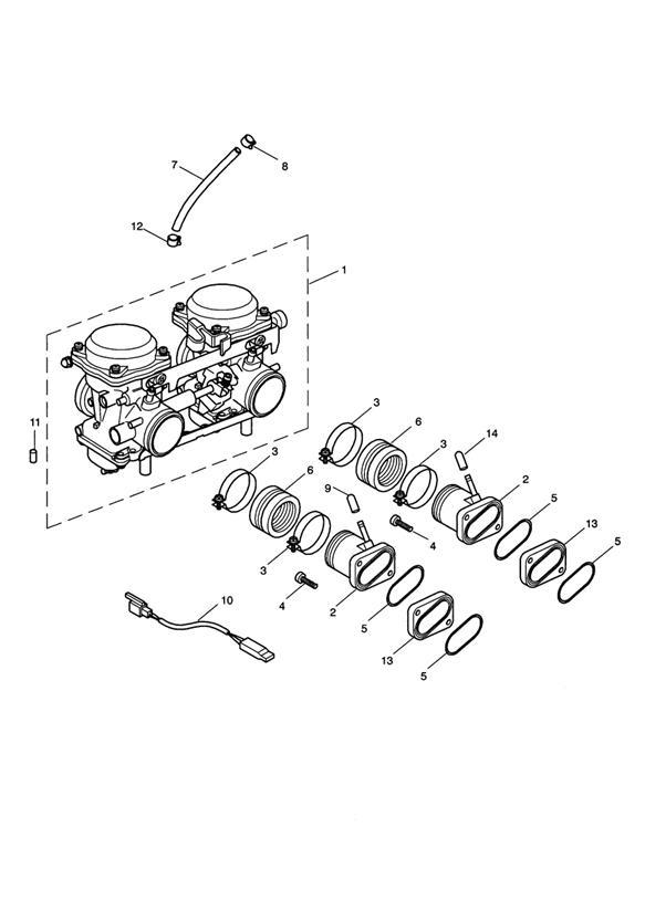 Diagram Carburettors - Bonneville for your 2003 Triumph Bonneville   