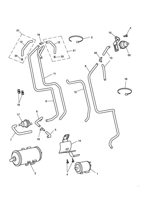 Diagram Evaporative Loss Control System-California Only B'ville T100 Eng No 255843 > & B'ville Eng No 255909 for your 2004 Triumph Bonneville   