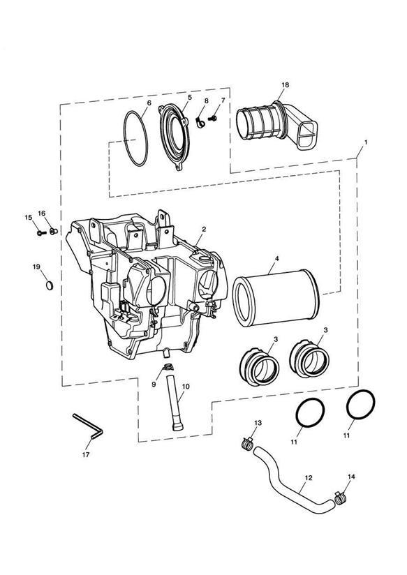 Diagram Airbox for your 2004 Triumph Speed Triple  141872 > 210444 