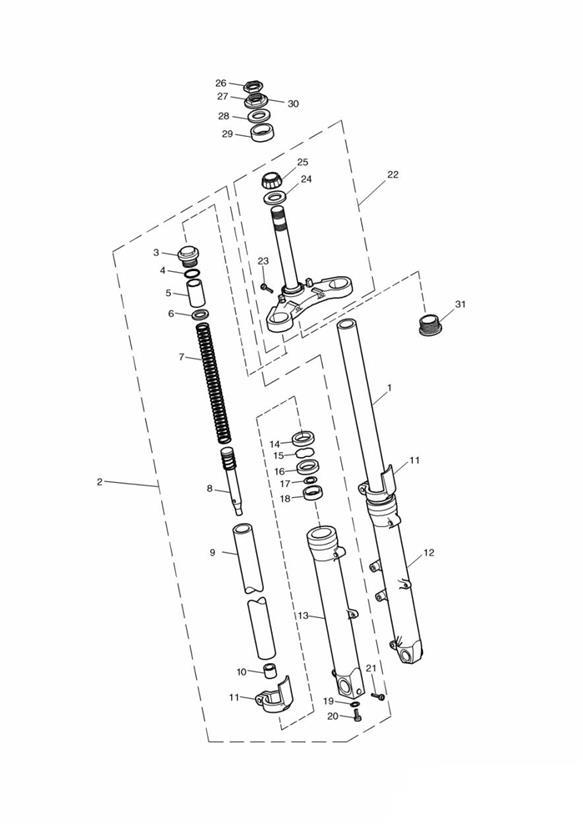 Diagram Front Forks and Yokes for your Triumph Bonneville  