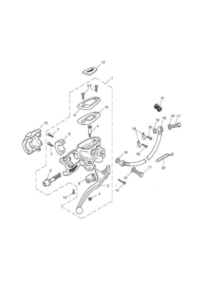 Diagram Front Brake Master Cylinder & Hoses - Bonneville for your 2004 Triumph Bonneville   