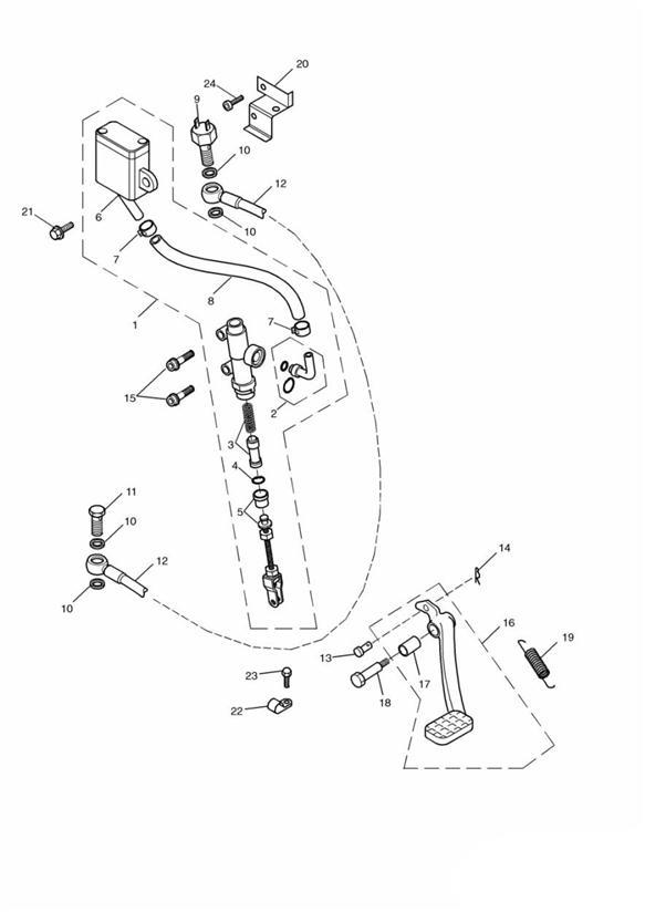 Diagram Rear Brake Master Cylinder for your Triumph