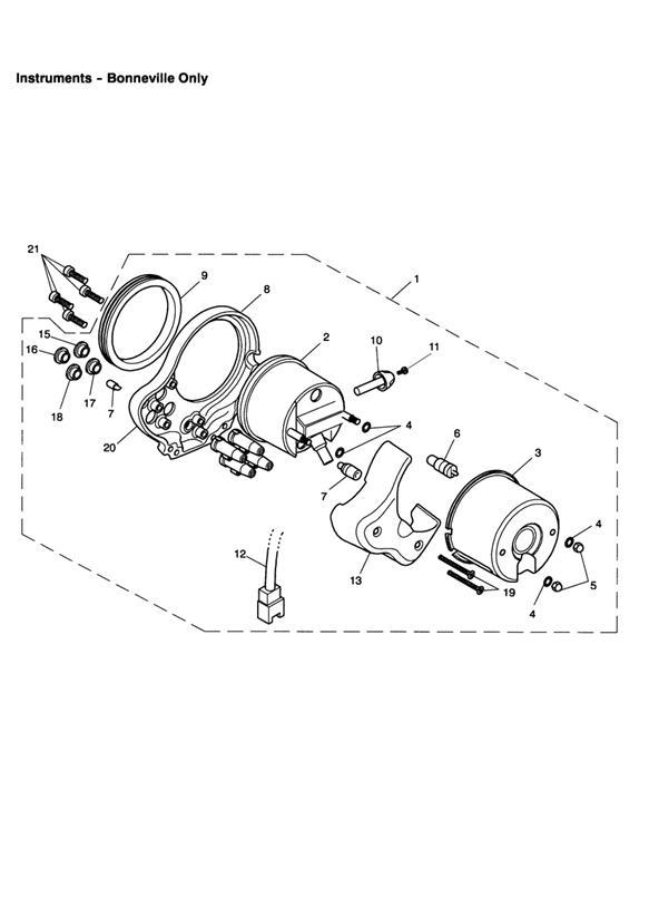 Diagram Instruments Bonneville for your 2005 Triumph Bonneville  T100 CARBS 