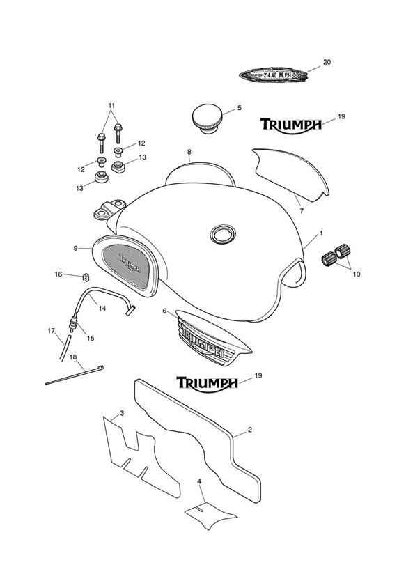 Diagram Fuel Tank & Fittings - N/A Steve McQueen Edition for your Triumph