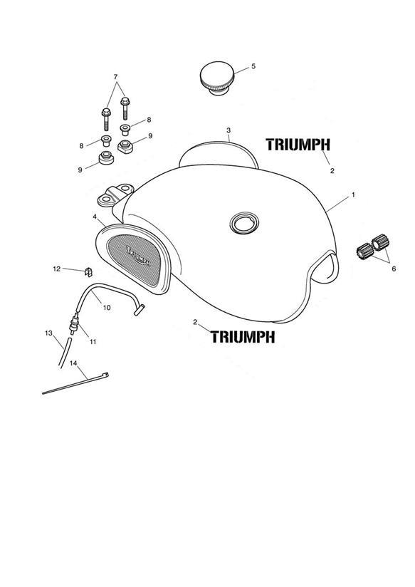 Diagram Fuel Tank & Fittings - Steve McQueen Edition for your 2020 Triumph Bonneville Bobber   