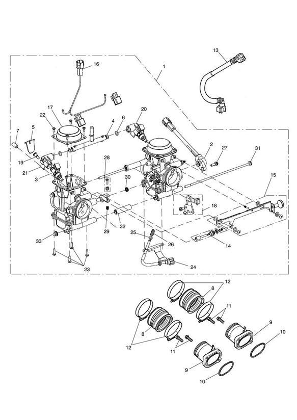 Diagram Throttle Bodies for your 1995 Triumph Thunderbird  Standard 