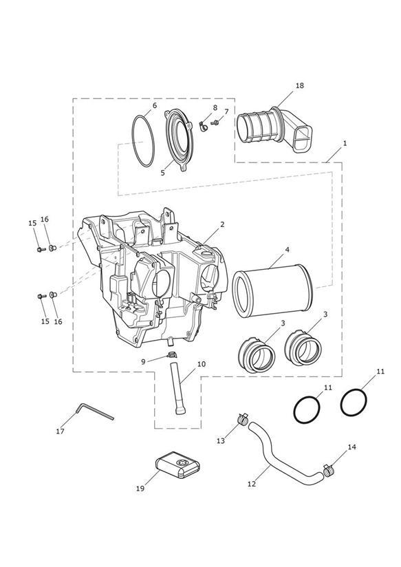 Diagram Airbox for your 2000 Triumph Speed Triple  141872 > 210444 