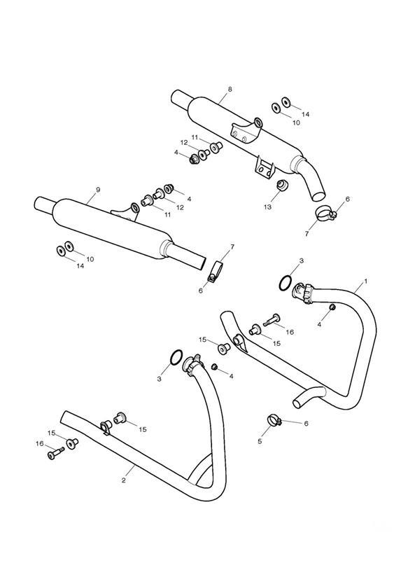 Diagram Exhaust System - N/A to Bonneville Spirit for your 2018 Triumph Thruxton  1200 