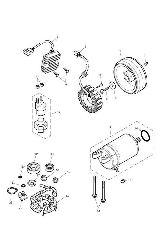 Diagram Starter & Alternator for your 1995 Triumph Thunderbird  Standard 