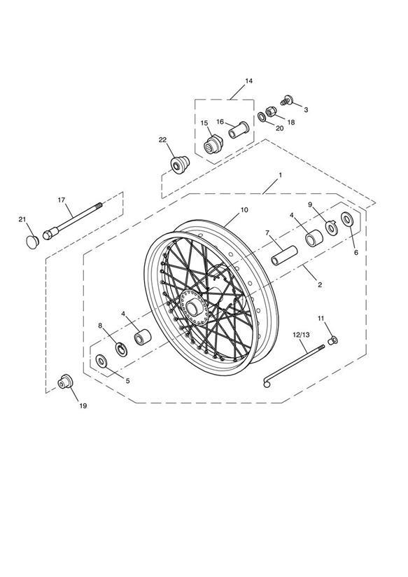 Diagram Front Wheel for your 2016 Triumph Bonneville   