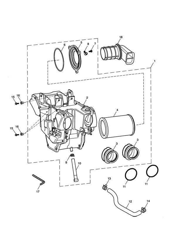 Diagram Airbox for your 2018 Triumph Speed Triple  141872 > 210444 