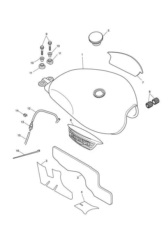 Diagram Fuel Tank & Fittings for your Triumph