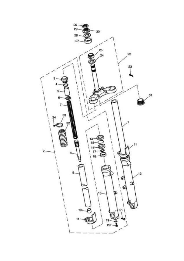 Diagram Front Forks & Lower Yoke for your Triumph Bonneville  