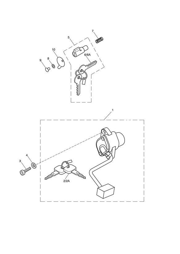Diagram Ignition Switch & Steering Lock for your 1993 Triumph Tiger   
