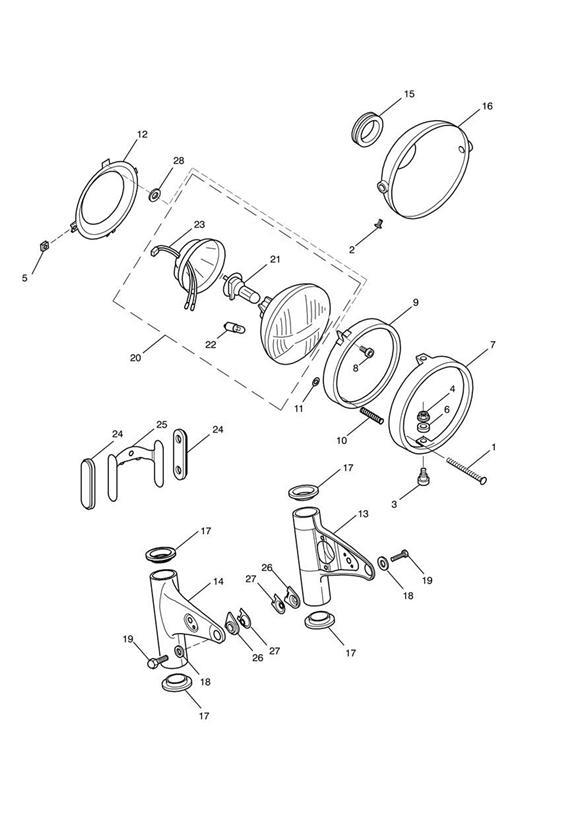 Diagram Headlight Assembly for your Triumph Bonneville  