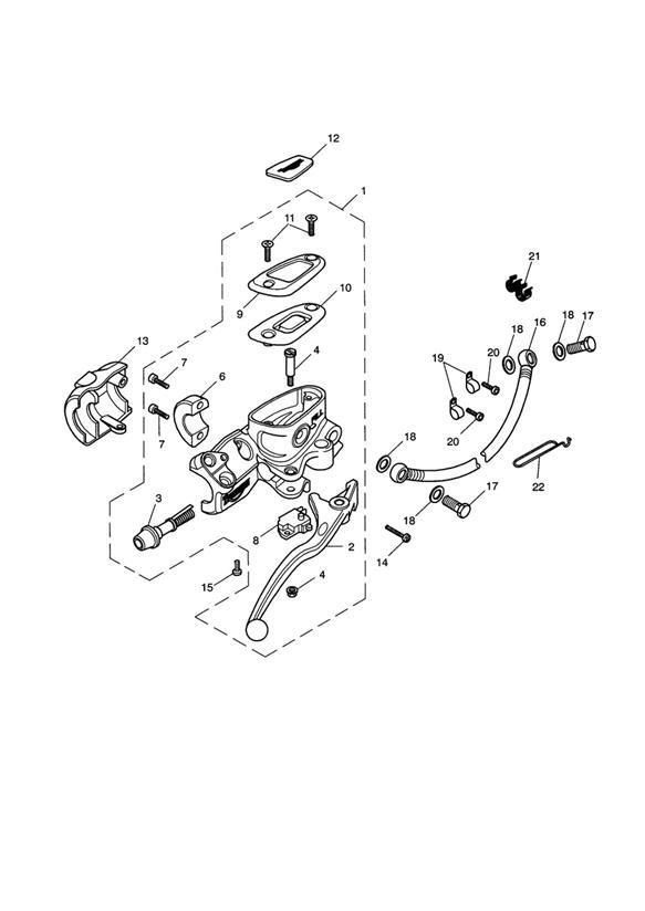 Diagram Front Brake Master Cylinder & Hoses for your 2018 Triumph Bonneville   