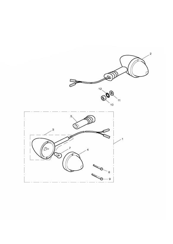 Diagram Front Indicators for your 2007 Triumph Bonneville  from VIN 380777/ SE 