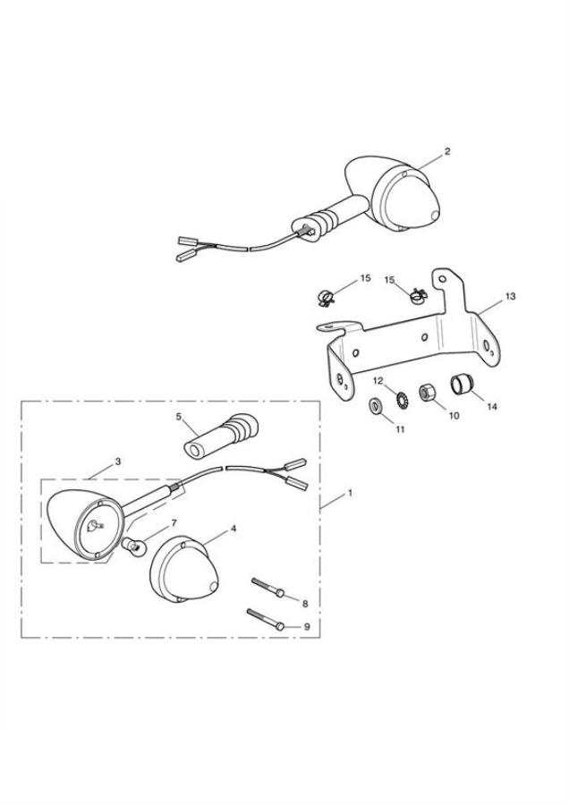 Diagram Front Indicators for your 2007 Triumph Bonneville  from VIN 380777/ SE 