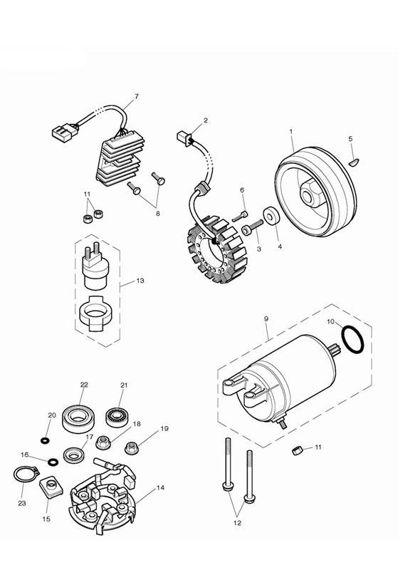 Diagram Starter & Alternator for your 1995 Triumph Thunderbird  Standard 