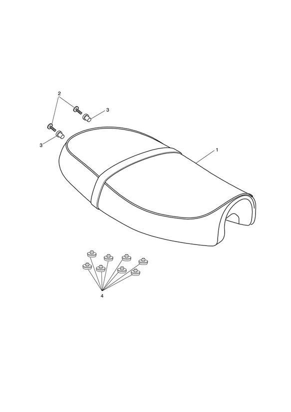 Diagram Seat - N/A to Newchurch for your 2010 Triumph Bonneville  from VIN 380777/ SE 