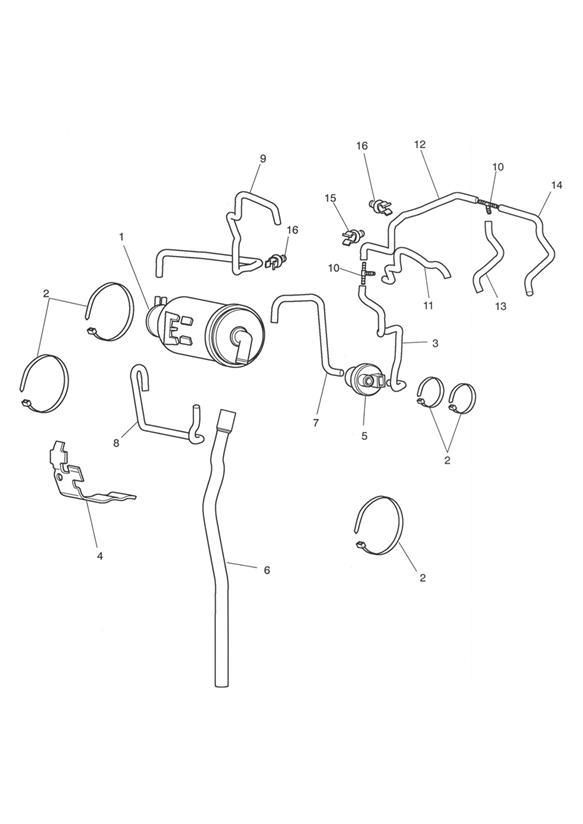 Full size assembly image of Evaporative Loss Control System - California Only (Not Roadster) (1/1)