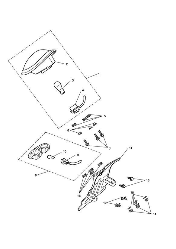 Diagram Rear Light for your 2019 Triumph Rocket III CLASSIC & ROADSTER  