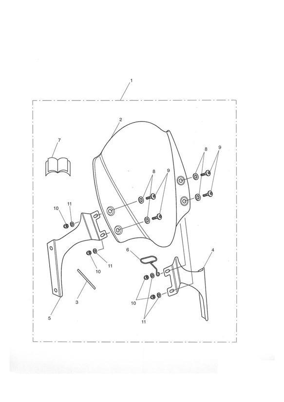 Diagram Flyscreen for your 2016 Triumph Rocket III  CLASSIC & ROADSTER 