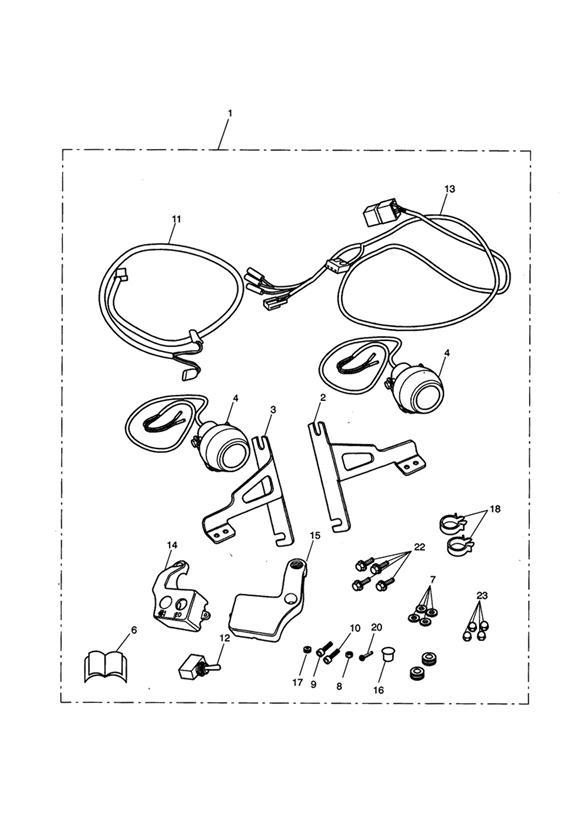 Diagram Fog Light Kit > 237540 for your 2020 Triumph Scrambler 1200   