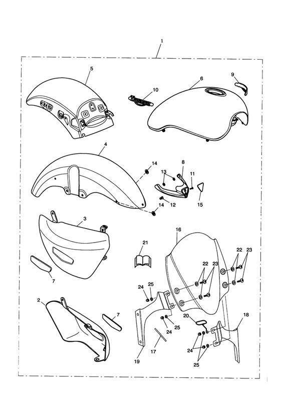 Diagram Paint Kit/Flyscreen for your Triumph