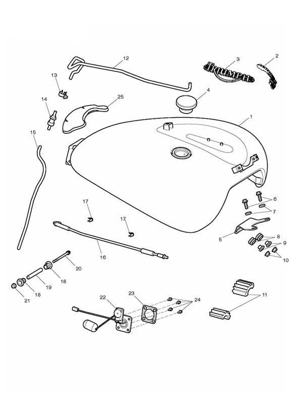 Diagram Fuel Tank & Fittings for your Triumph