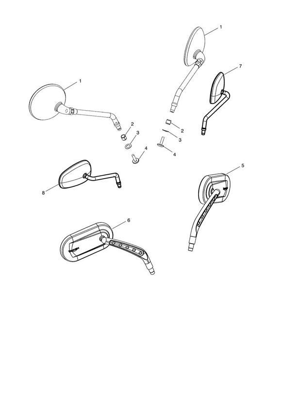 Diagram Mirrors for your 2008 Triumph Rocket III  Touring 