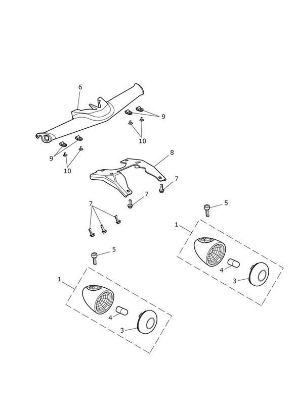 Diagram Front Indicators - 574821 > All Markets Except US, CA & BR for your 2008 Triumph Rocket III  Touring 