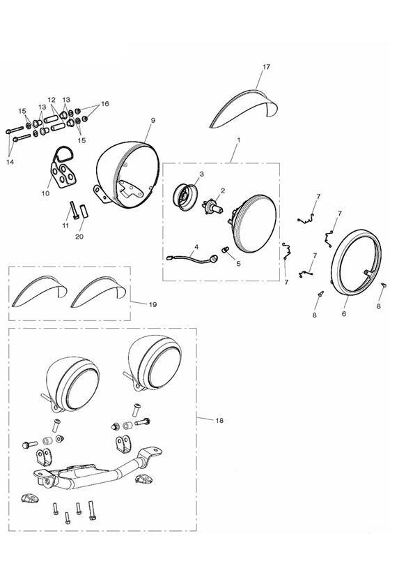 Diagram Headlight Assembly for your 2008 Triumph Rocket III  Touring 